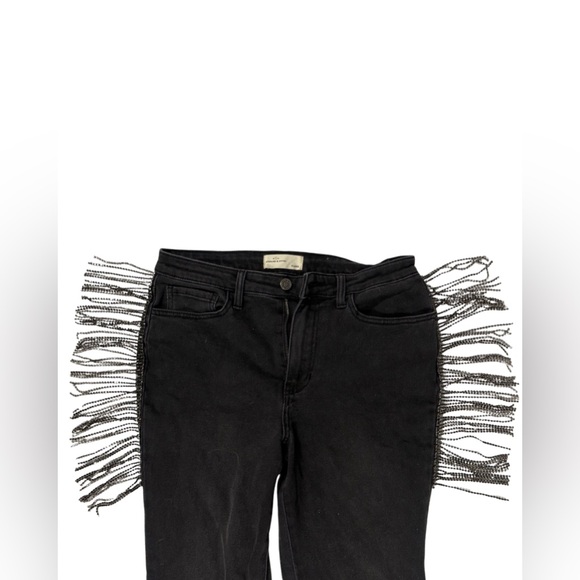 Buckle Black Flare Jeans with Fringe - Picture 5 of 8